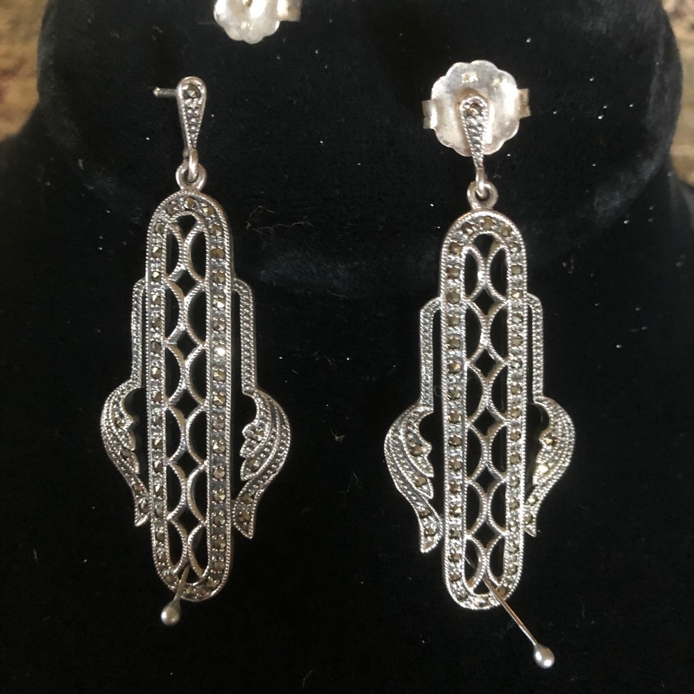 Marcasite in Sterling Silver vintage earrings